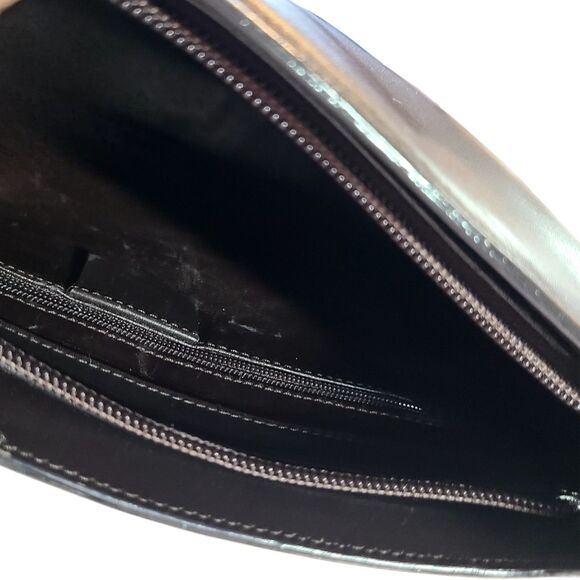 Gucci - Dark Brown Structured Leather & Silver Accent Vintage Shoulder Bag VGUC - Picture 8 of 12